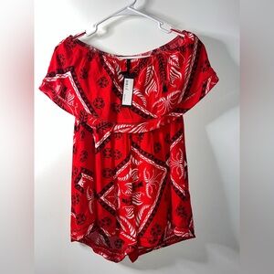 Strapless Playsuit Bandeau Romper Size Small